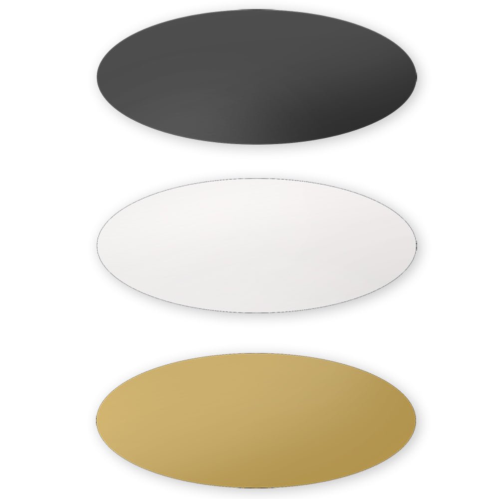 Personalised Large Oval Aluminium Trophy Gift Plaque – 86 x 41mm - Giftware Engraved