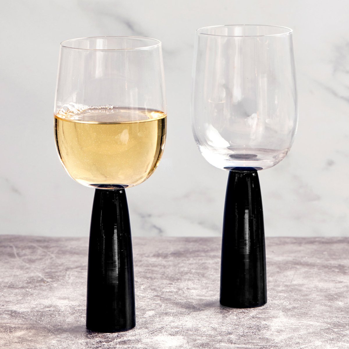 Personalised Long Stem Anton Oslo Wine Glass - 300ml - Black or Frosted | Giftware Engraved
