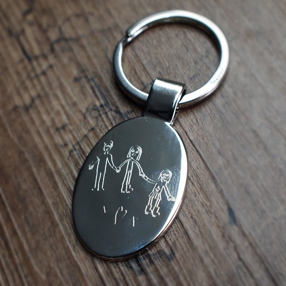 Personalised Oval Plated Keyring | Giftware Engraved