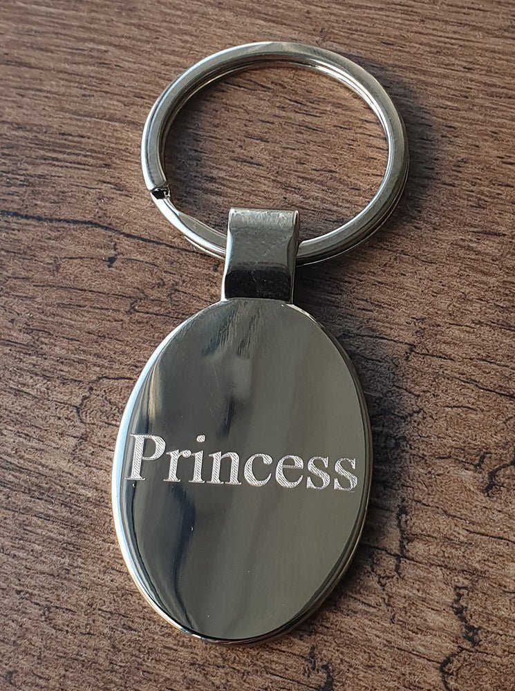 Personalised Oval Plated Keyring | Giftware Engraved