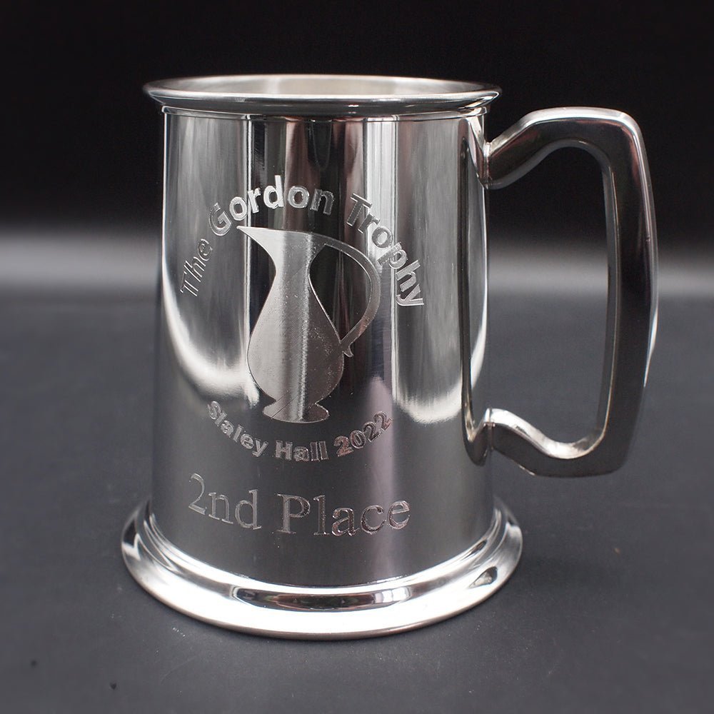 Personalised Plain Pewter C Handle Tankard - Giftware Engraved