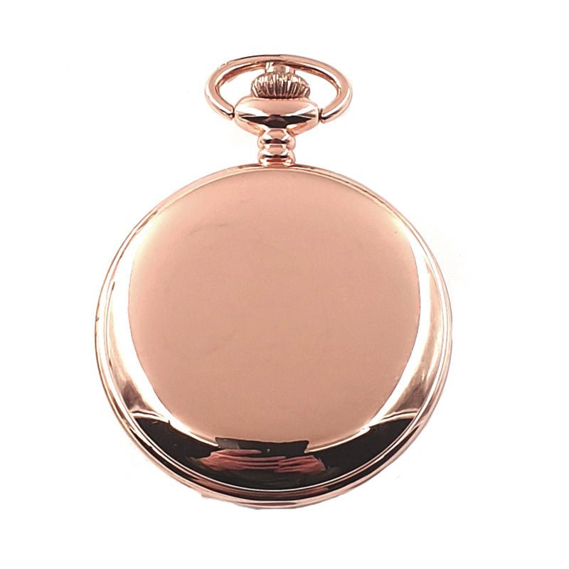Personalised Rose Gold Quartz Pocket Watch - Arabic Numerals - Giftware Engraved