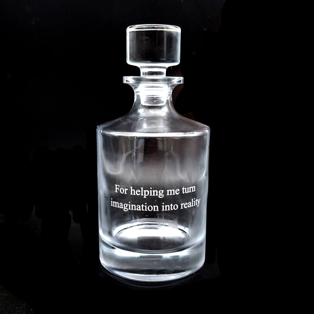 Personalised Round Glass Spirits Decanter - 900ml | Giftware Engraved