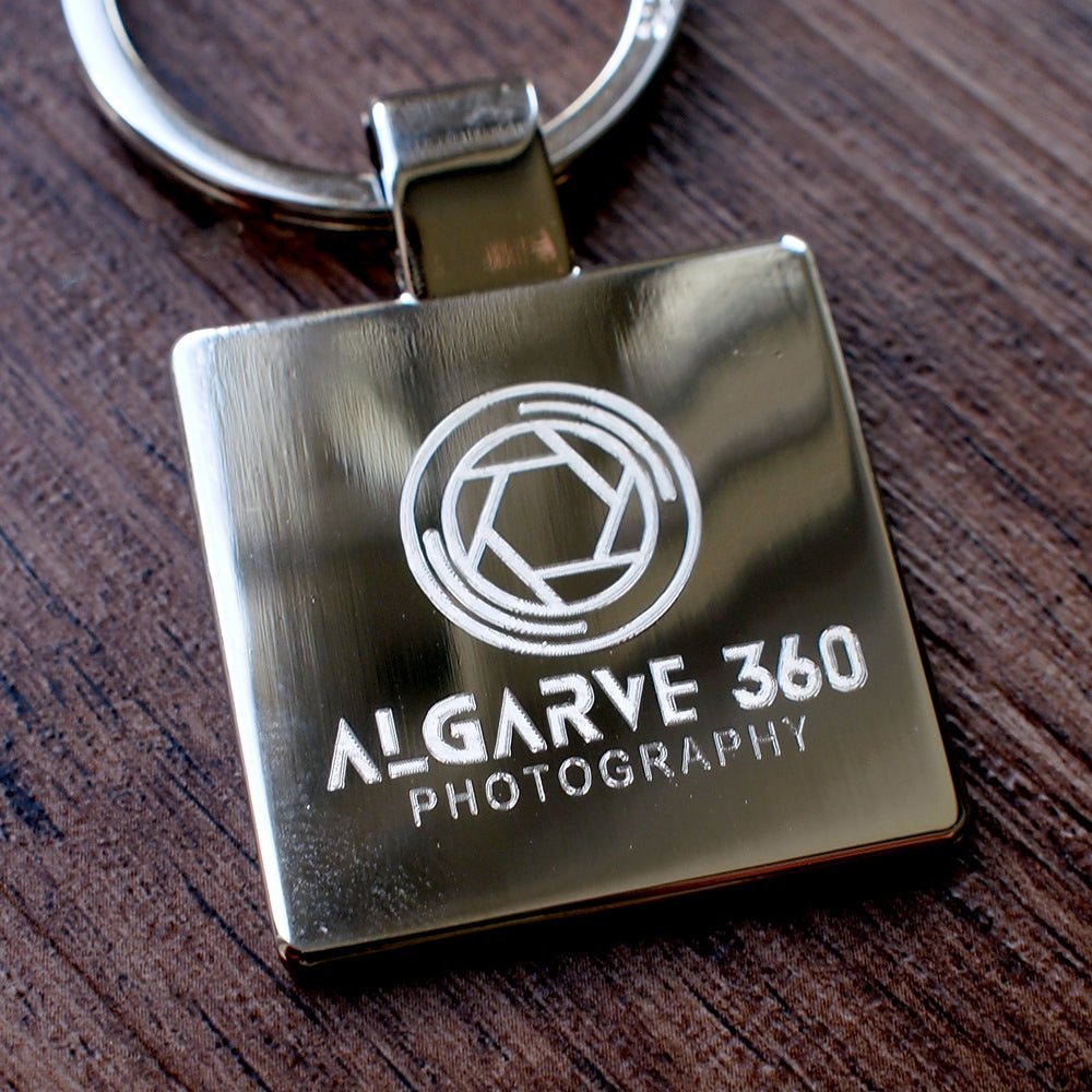 Personalised Silver Plated Square Keyring - Giftware Engraved