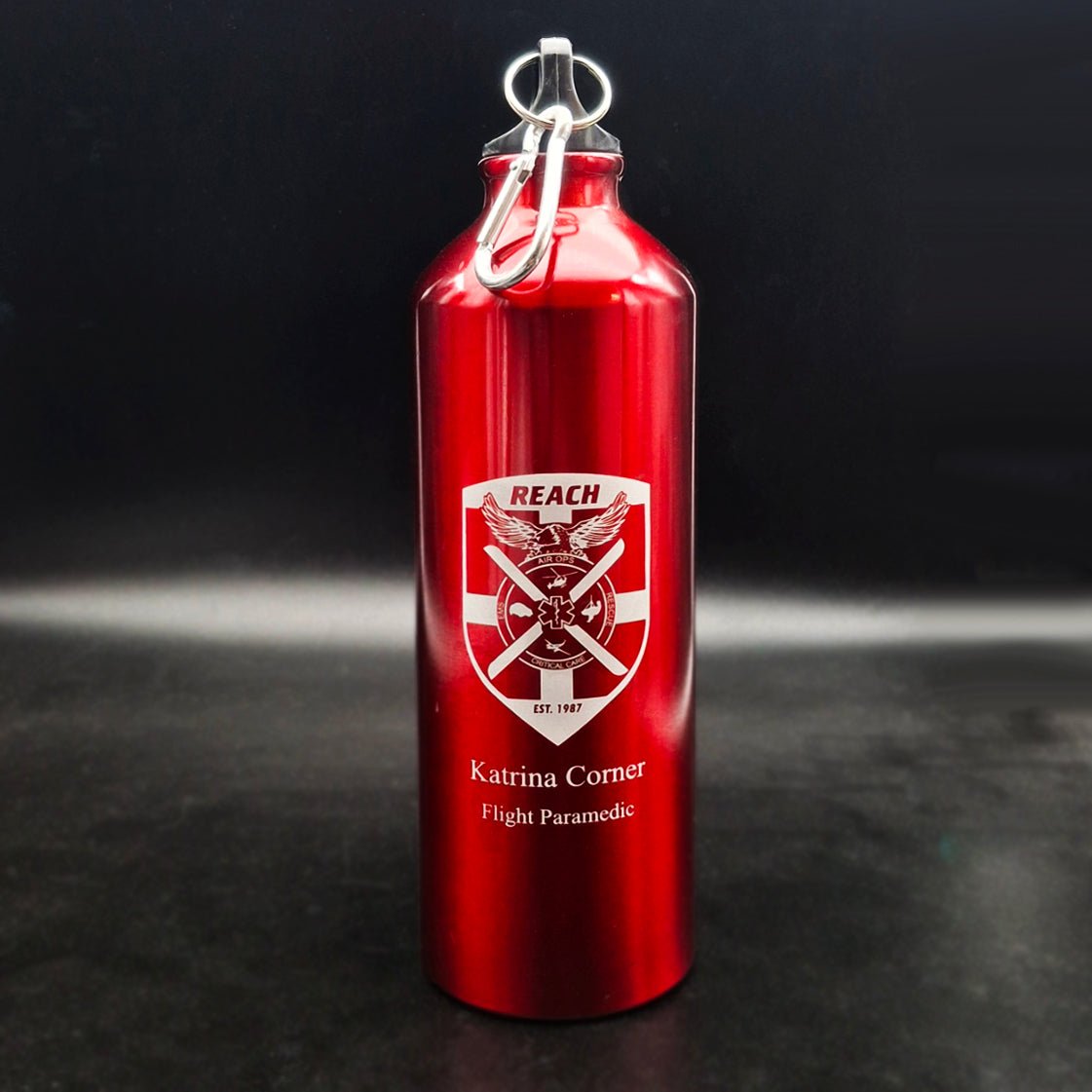 Personalised Sports Travel Bottle with Clip - 750ml - Select Your Colour - Giftware Engraved