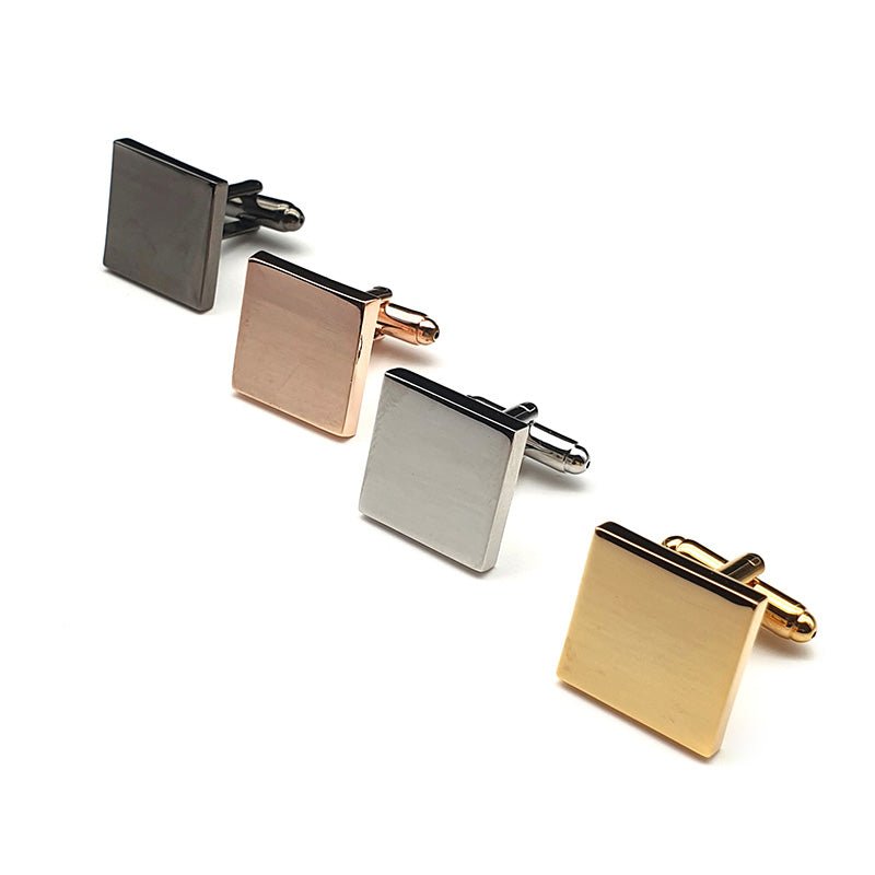 Personalised Square Cufflinks -  Smart Office Wedding Suit Dresswear - Choice of Colours | Giftware Engraved