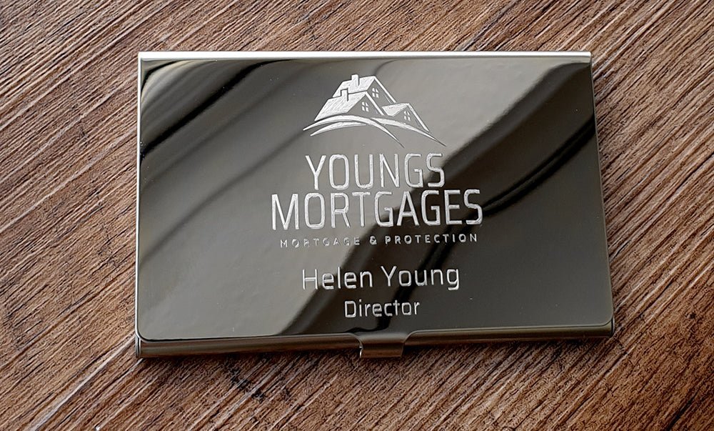 Personalised Steel Business Card Holder - Giftware Engraved