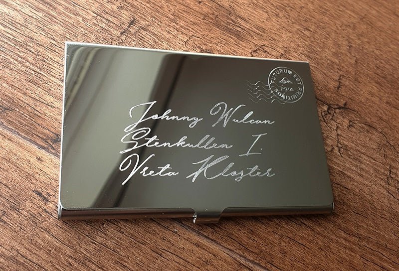 Personalised Steel Business Card Holder - Giftware Engraved