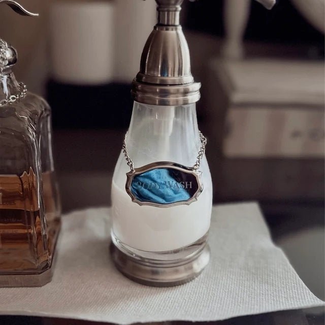 Personalised Steel Decanter Wine Bottle Label Tag - Giftware Engraved