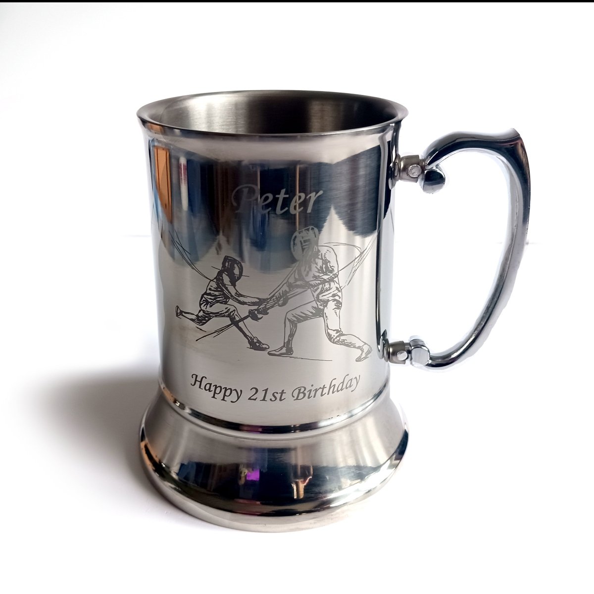 Personalised Steel Georgian Handle Tankard - Colour Options | Giftware Engraved