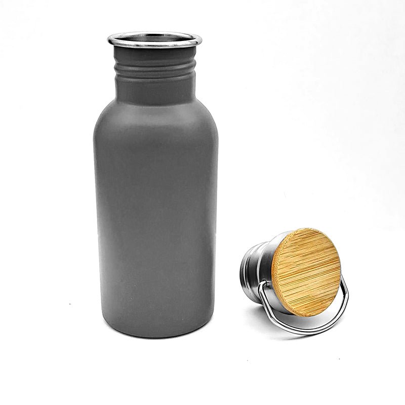 Personalised Travel Bottle with Bamboo Lid Handle - 500ml - Choose Colour - Giftware Engraved