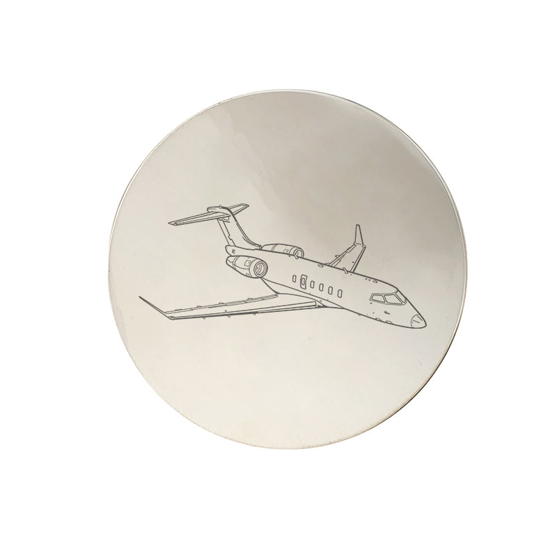 mbardier allenger 350 aircraft pewterware digital engraving mockup / engraving preview