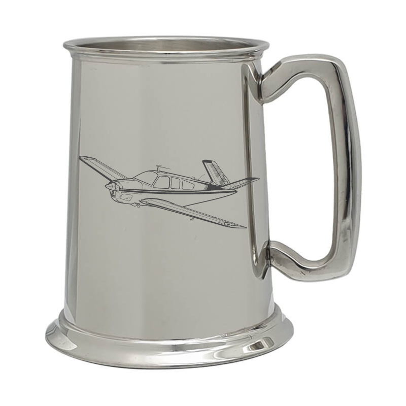 bonanza aircraft pewter selection digital engraving mockup / engraving preview