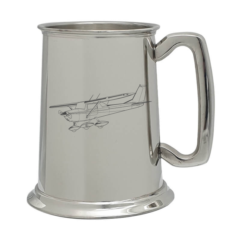 cessna 152 f aircraft pewter selection digital engraving mockup / engraving preview