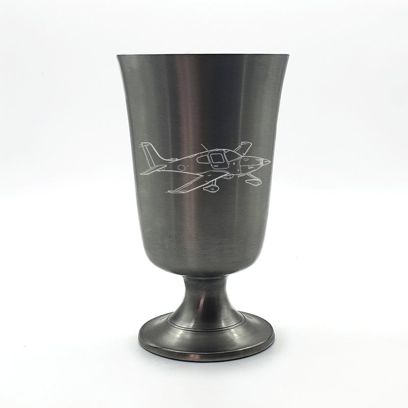 cirrus sr20 aircraft pewterware digital engraving mockup / engraving preview