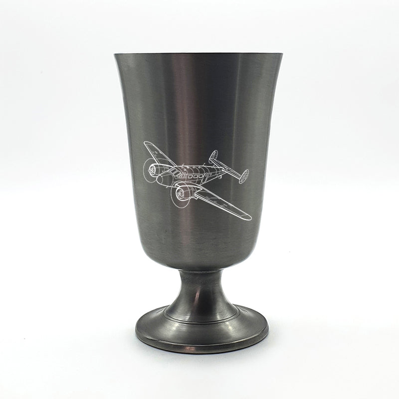 vintage beecraft 18 aircraft pewterware digital engraving mockup / engraving preview