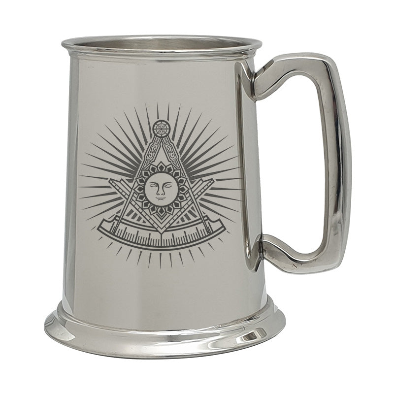 masonic face starburst pewterware digital engraving mockup / engraving preview