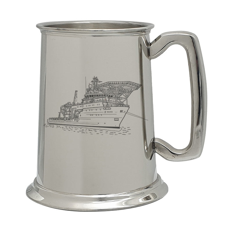 deep sea resear nautical pewterware digital engraving mockup / engraving preview