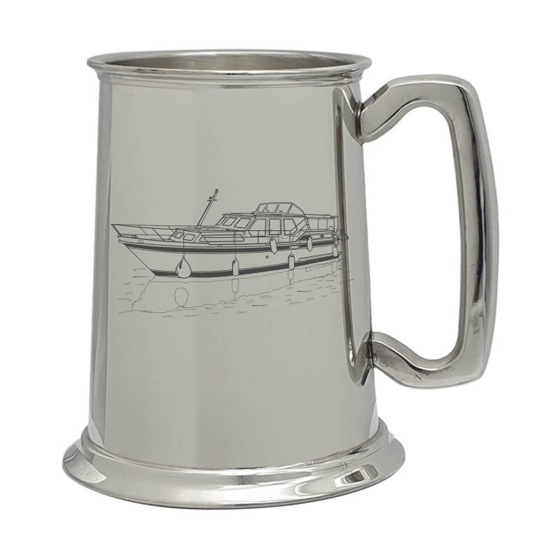 stevens 1140 canal yacht boat pewter selection digital engraving mockup / engraving preview