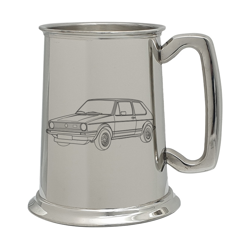 glf gti mk1 car pewter selection digital engraving mockup / engraving preview