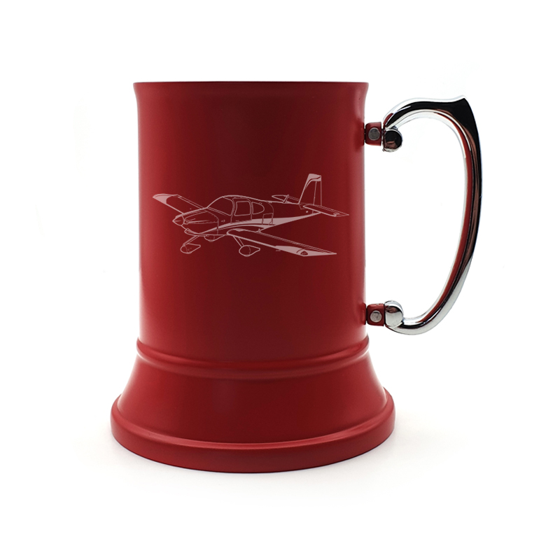 american vans rv10 aircraft steel tankard mug digital engraving mockup / engraving preview