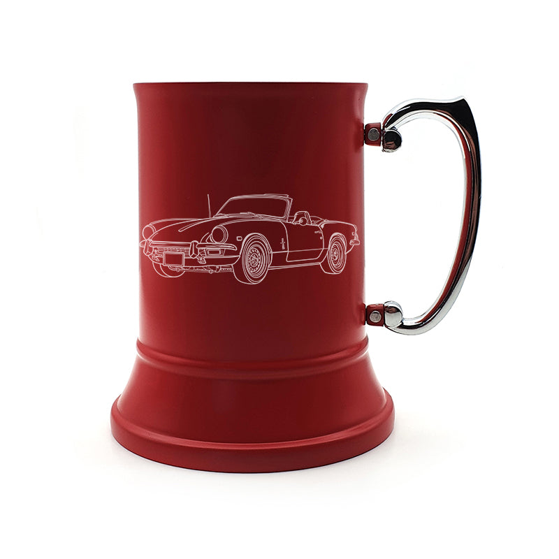 spitfire car steel tankard digital engraving mockup / engraving preview