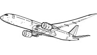 Our Artwork image of a Boeing 787 Dreamliner Aircraft