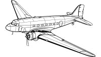 Our Artwork image of a Douglas DC3 Aircraft