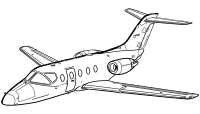 Our Artwork image of a Beechcraft Hawker 400 XP Aircraft