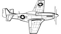 Our Artwork image of a P51 Mustang Aircraft