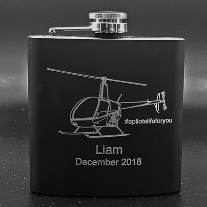 Glider Aircraft Helicopter Aviation Themed Hip Flask Selection | Giftware Engraved