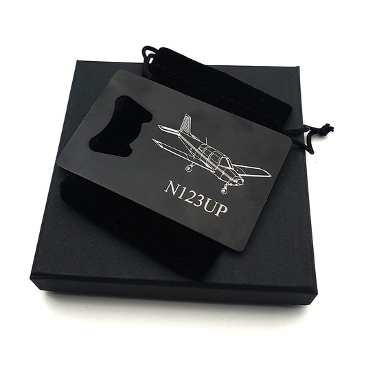 Personalised Black Steel Credit Card Bottle Opener | Giftware Engraved