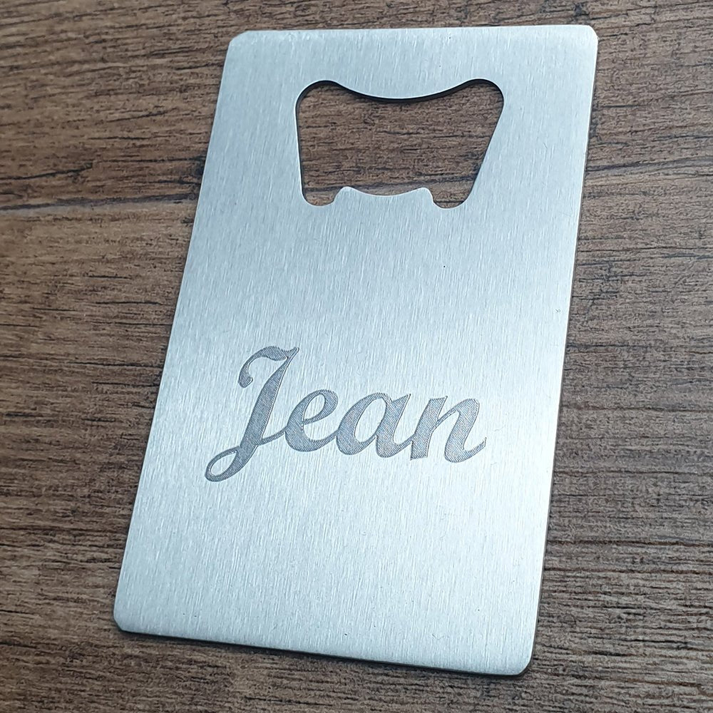 Personalised Silver Steel Credit Card Bottle Opener | Giftware Engraved