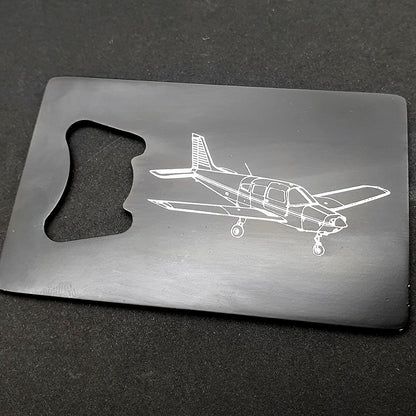 Piper PA28 Aircraft Engraved on Black Bottle Opener | Giftware Engraved