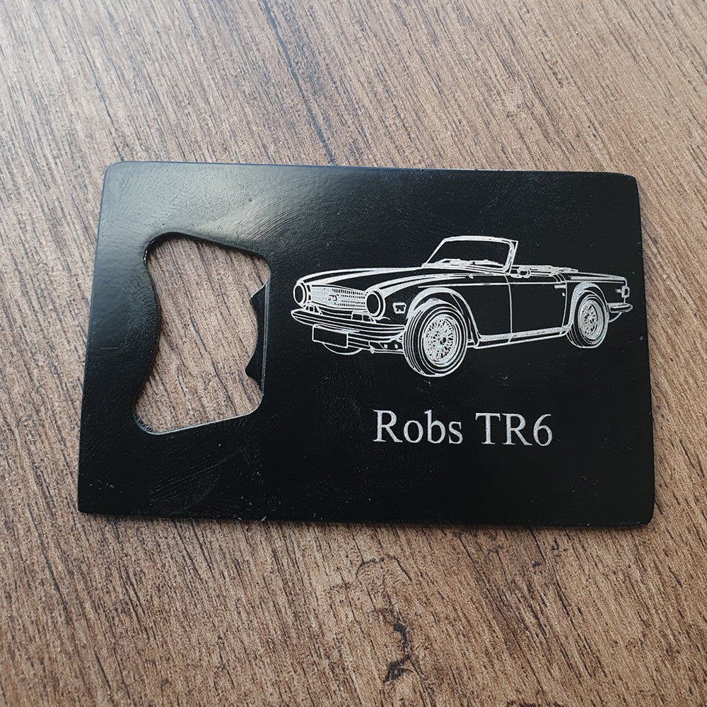 Classic TR6 Sports car Bottle opener | Giftware Engraved