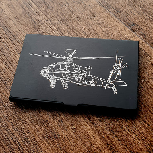 Apache engraved on a Black Card Holder