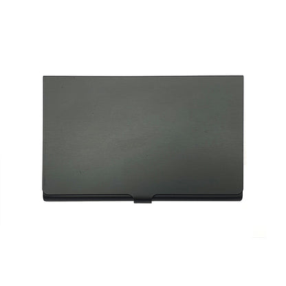 plain black card holder shown from above on white background