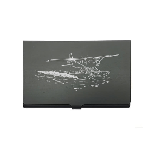 Cessna Seaplane Aircraft card Holder digital engraving mockup / engraving preview
