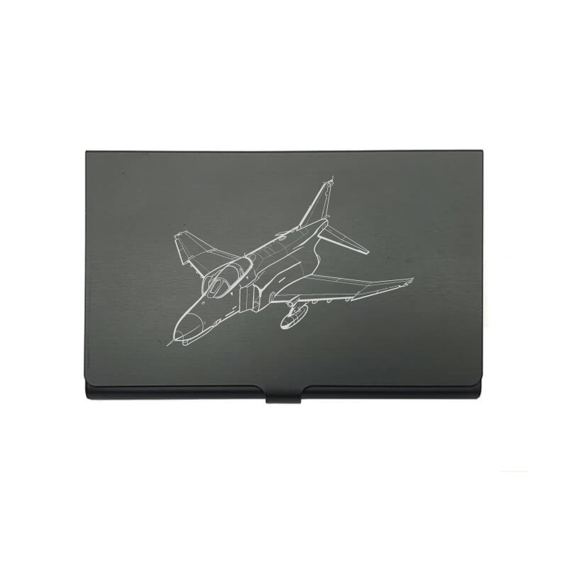F4 Phantom Aircraft card Holder digital engraving mockup / engraving preview