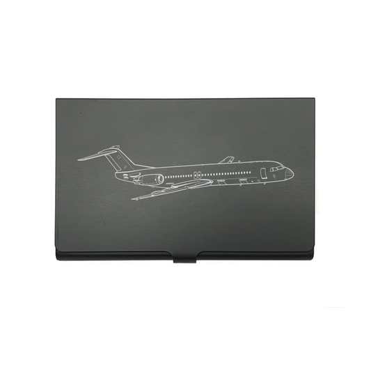 Fokker100 Aircraft card Holder digital engraving mockup / engraving preview