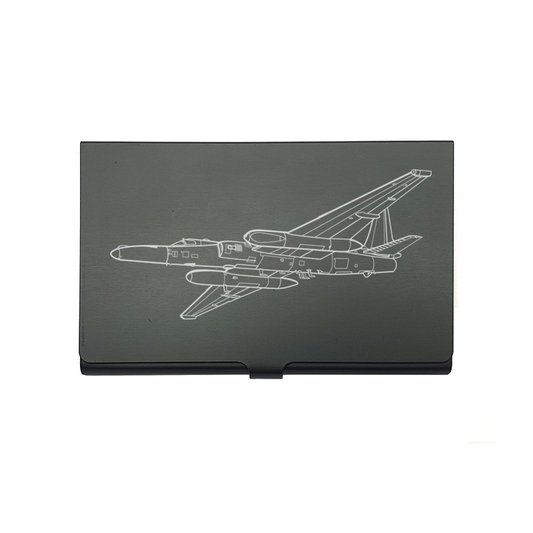 Lockheed U2 Aircraft card Holder digital engraving mockup / engraving preview