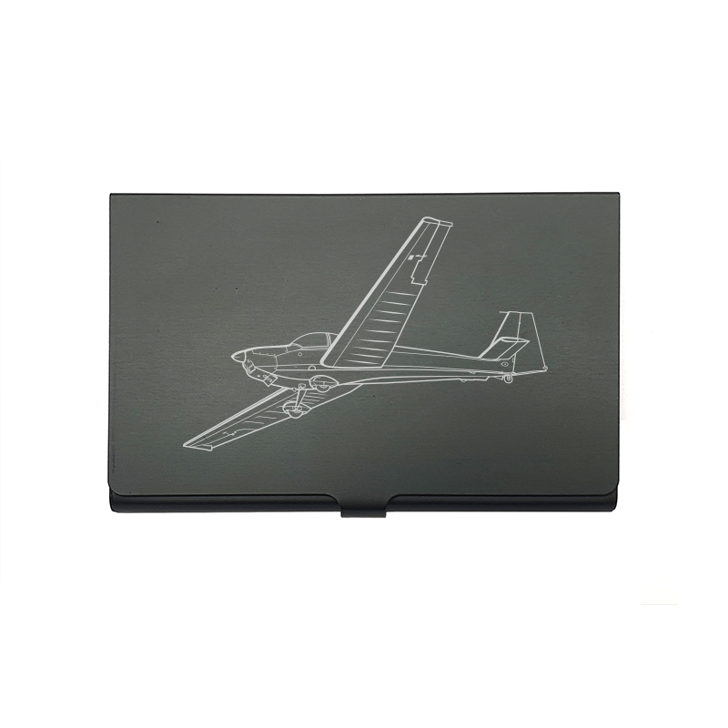 SF25C Falke Motorglider  card Holder digital engraving mockup / engraving preview