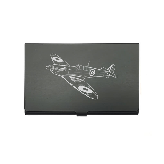 Supermarine Spitfire Aircraft card Holder digital engraving mockup / engraving preview
