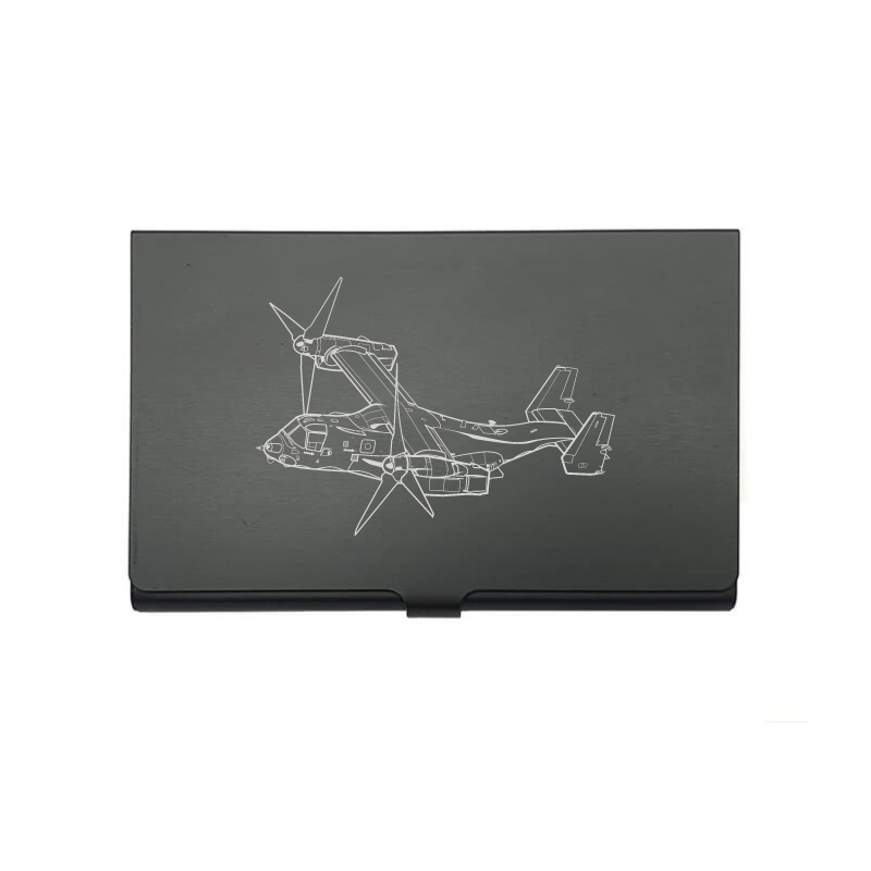 V22 Osprey Aircraft card Holder digital engraving mockup / engraving preview