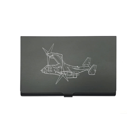 V22 Osprey Aircraft card Holder digital engraving mockup / engraving preview
