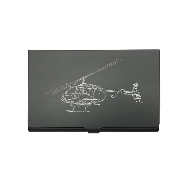 Bell Jet Ranger Police helicopter card Holder digital engraving mockup / engraving preview