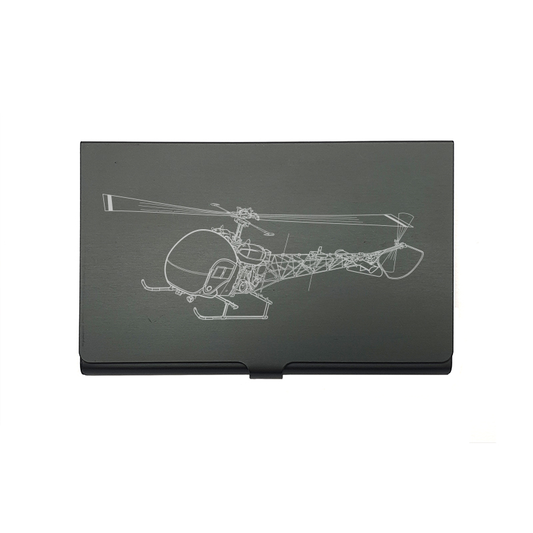 Bell 47 helicopter card Holder digital engraving mockup / engraving preview