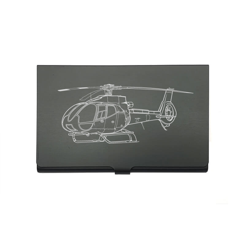 EC130 helicopter card Holder digital engraving mockup / engraving preview