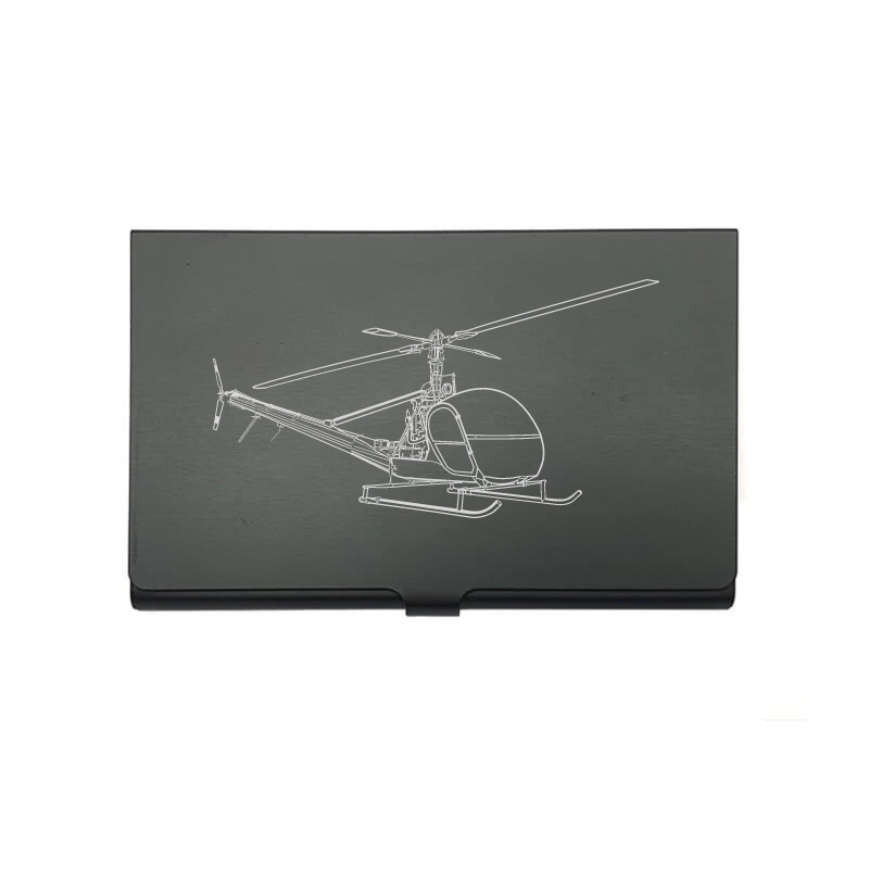 Hiller UH12 helicopter card Holder digital engraving mockup / engraving preview