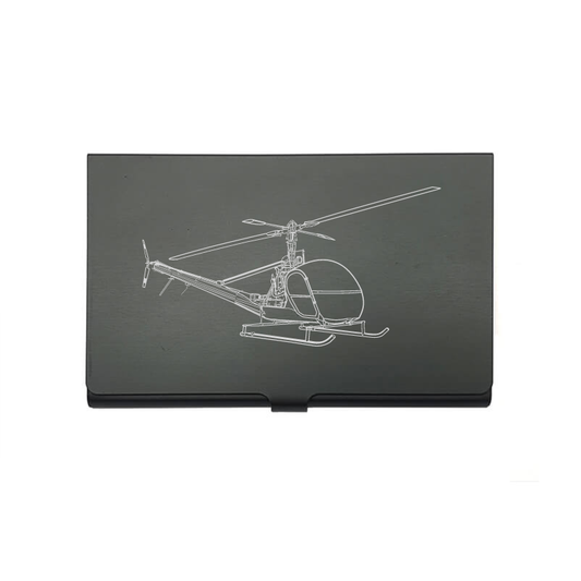 Hiller UH12 helicopter card Holder digital engraving mockup / engraving preview